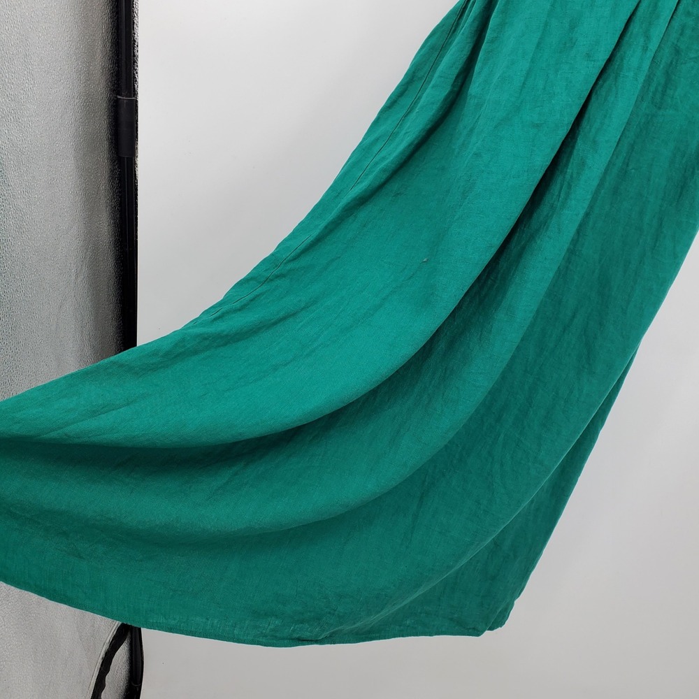 The Drop Women's Green 100% Linen Cutout Ring Detail Midi Dress XL Resort Lagen - Picture 3 of 16